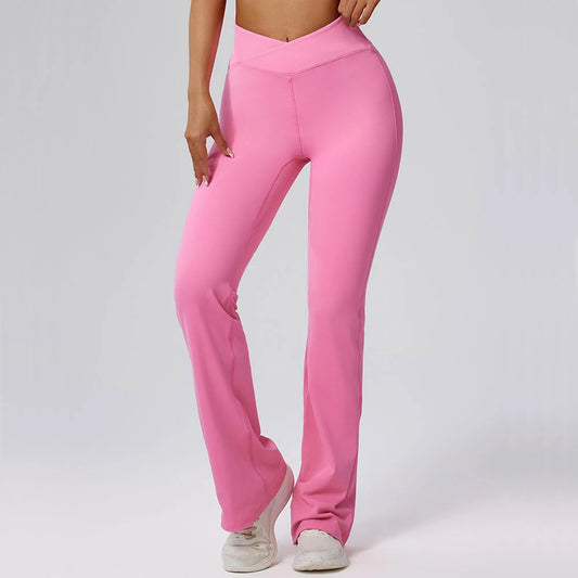 Pantalon de yoga femme : Leggings larges taille haute pour sport et danse.