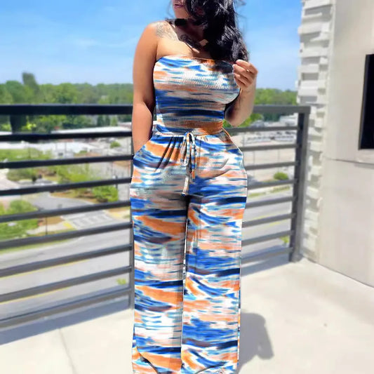 "Pagode Chic" Combinaison Femme Élégante à Imprimé Pois