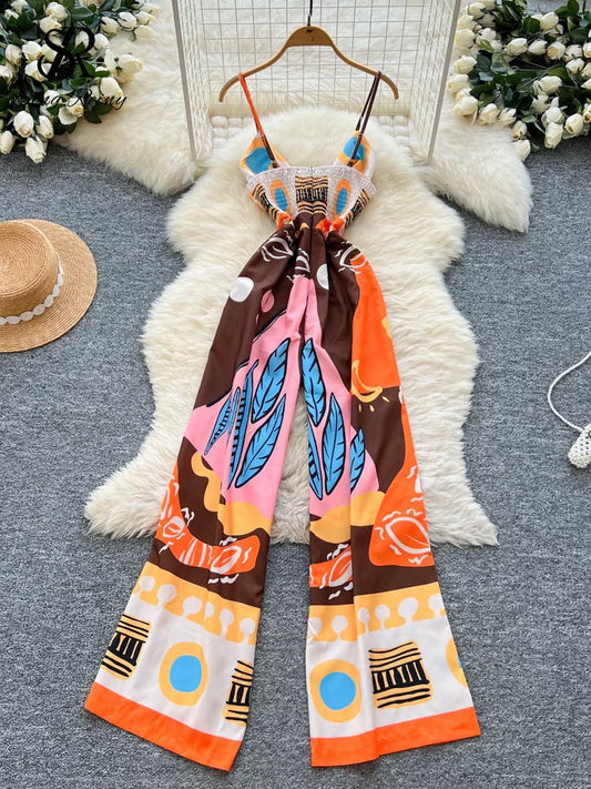 "Kimono Fluide" Combinaison Longue Femme V Col Croisé