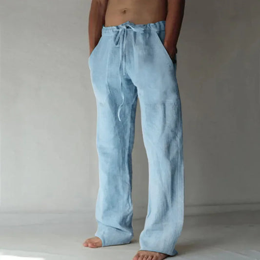"Santal Clair" Pantalon Homme en Lin et Coton