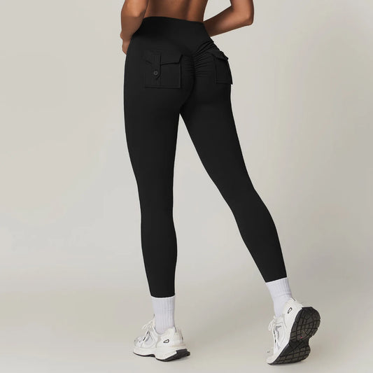 Leggings Yoga Femme : Pantalon de Sport Taille Haute avec Poches - Fitness et Running