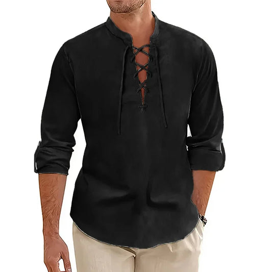 "Lagon Serein" Chemise Homme Coton et Lin