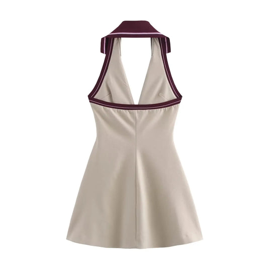 Robe collier à rayures patchwork, automne doux