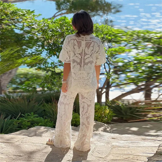 Ensemble Crochet Bohème Blanc – Élégance et Légèreté