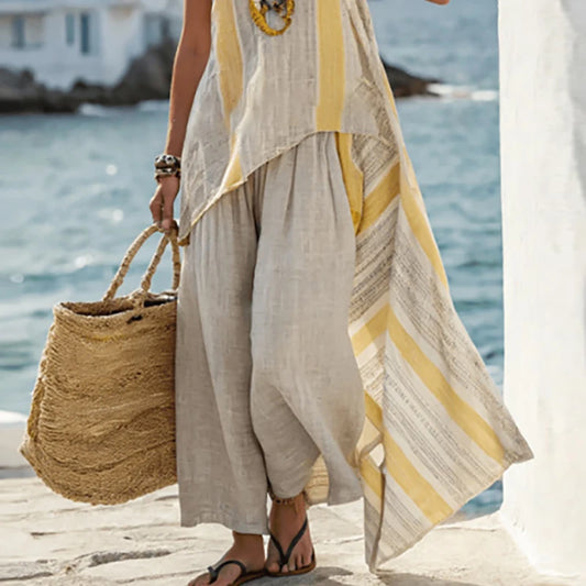 Ensemble Femme Coton Fluide Bohème – Chic Été Bord de Mer