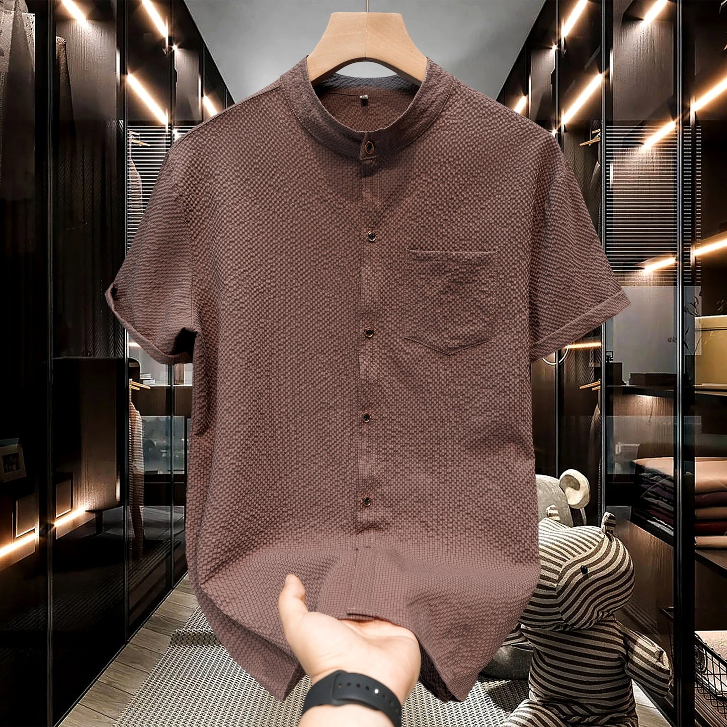 Chemise en Coton Col Mao Renji | Confort Zen