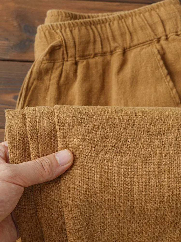 "Terre" Pantalon en Lin Léger Café