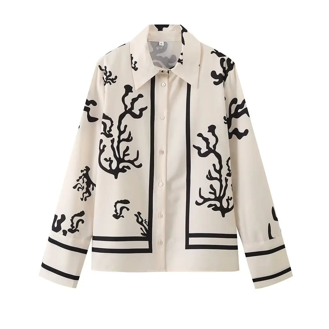 Ensemble Femme Riviera – Chemisier crème & Pantalon large