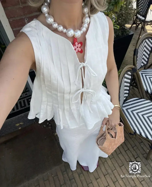 Blouse Femme Haut De Gamme En Lin – Élégance Bohème Et Décontractée