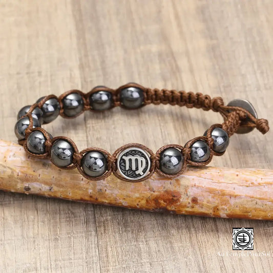 Bracelet Constellation En Hématite Et Pierre Naturelle – Ajustable Élégant Bracelet-Zodiaque