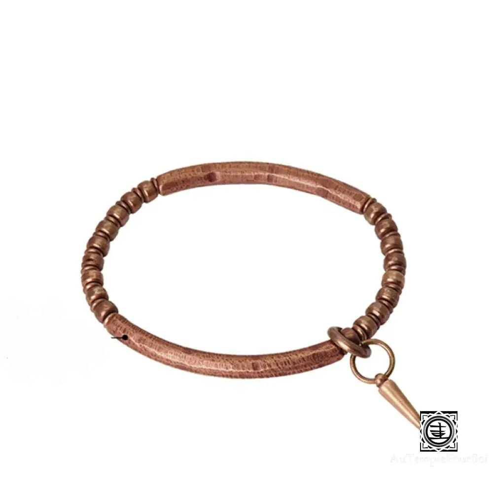 Bracelet Cuivre Vintage Oxidé Unisexe Vajar Métal Rock Street - Cadeau Homme Femme