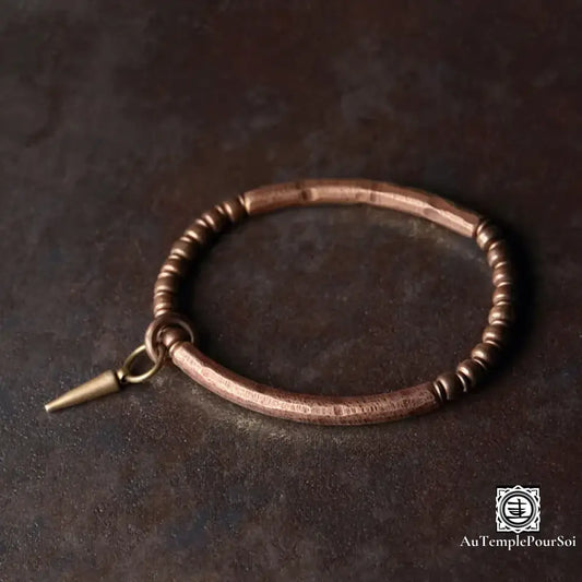 Bracelet Cuivre Vintage Oxidé Unisexe Vajar Métal Rock Street - Cadeau Homme Femme