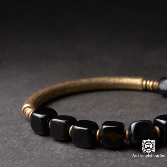 Bracelet en cuivre avec pierres naturelles et accessoires en laiton pour homme et femme bracelet-cuivre
