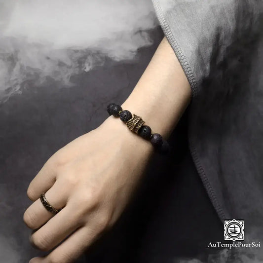 Bracelet en cuivre avec Pierres Volcaniques naturelles bracelet-cuivre