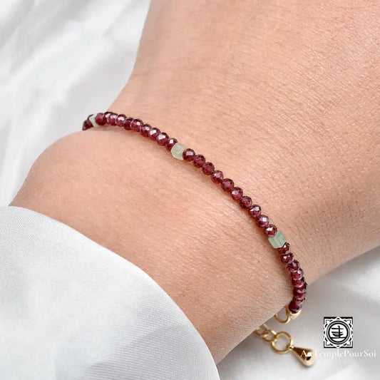 Bracelet En Grenat Rouge Et Cornaline | Énergie Passion Élégance Dorée Bracelet