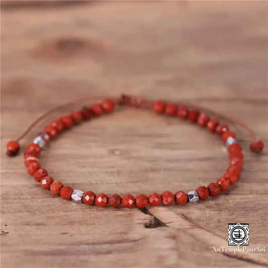 Bracelet En Jaspe Rouge Naturel | Énergie Vitalité Et Force Intérieure Bracelet