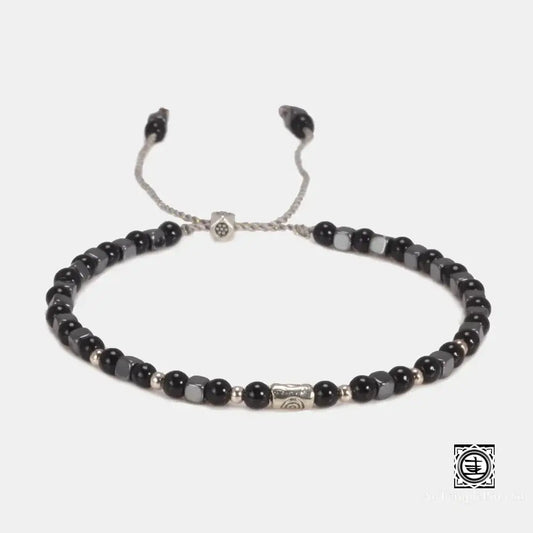 Bracelet En Onyx Noir Et Marcasite | Protection Élégance Énergie Reiki Bracelet