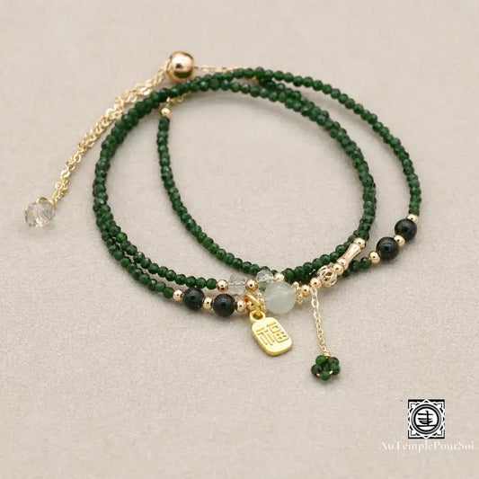 Bracelet Jaspe & Quartz – 3 Rangs Élégance Bohème Bracelet