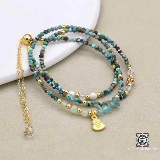 Bracelet Turquoise – 3 Rangs Élégance Bohème Chic Bracelet