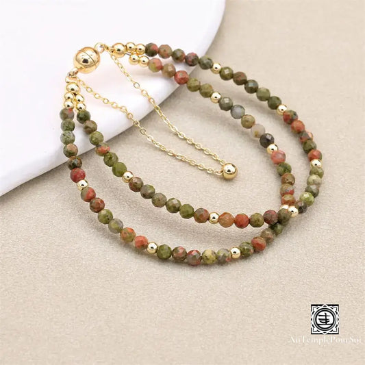 Bracelet Unakite – Double Rang Énergie & Élégance Bracelet