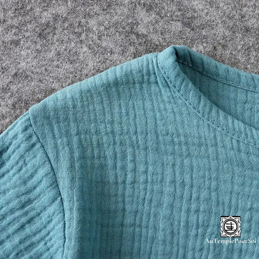 ’Céleste’ Ensemble Été: Tunique Et Short En Coton Lin Pour Enfant Enfant-Ensemble