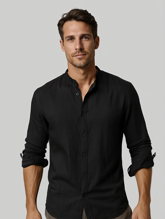 Pack de 3 Chemises en Lin Col Mao - "Légèreté & Élégance"