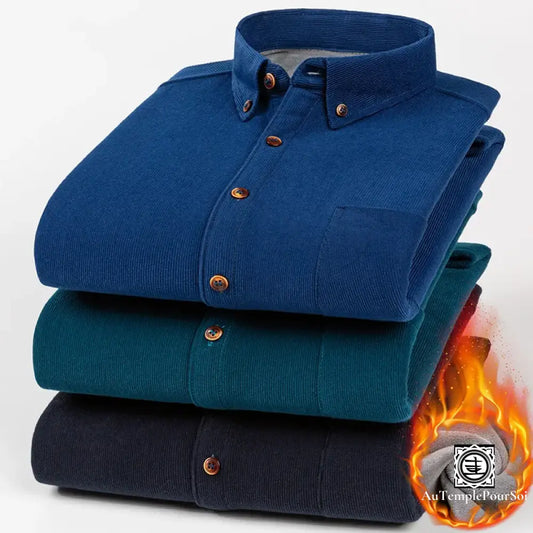 Chemise En Velours Côtelé Homme | Doublure Chaude Et Style Classique Chemise-Velours-Homme
