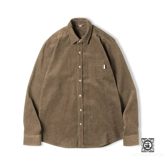 Chemise En Velours Côtelé Homme | Minimalisme Et Élégance Décontractée Marron / Xs