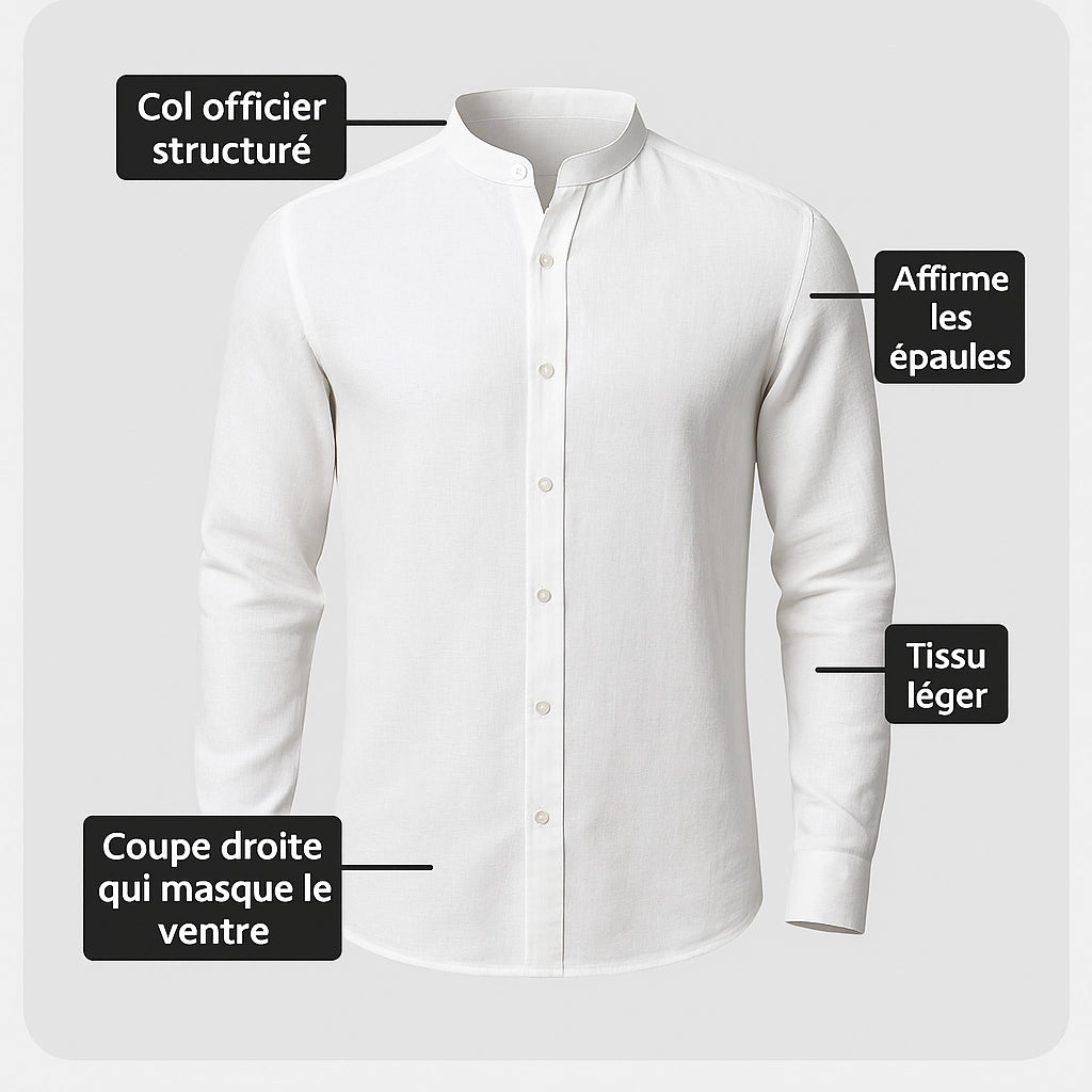 Pack 3 Chemises en Lin Col Mao "L’Essentiel Lin"