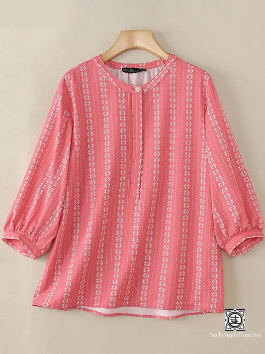 Chemisier Femme Haut De Gamme – Tunique Bohème Chic À Motifs