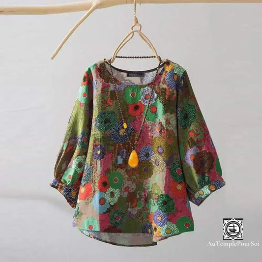 Chemisier Haut De Gamme Femme À Imprimé Floral – Élégance Et Légèreté