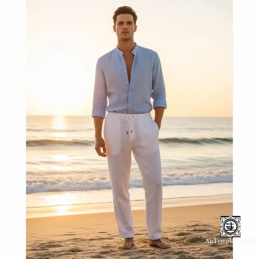 Ensemble en Lin Homme Chemise et Pantalon – Personnalisable
