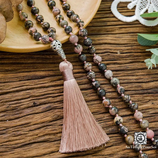 Mala ’Harmonie Des Émotions’ 108 Perles De Rhodochrosite