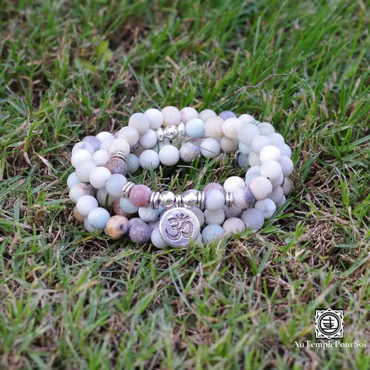 Mala ’Méditation Profonde’ 108 Perles En Pierres D’amazonite