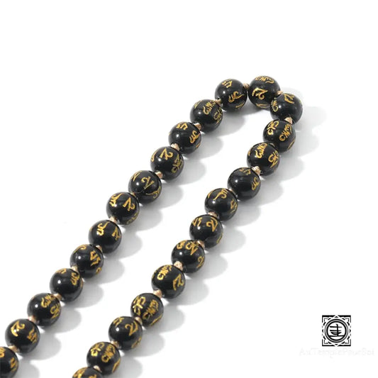 Mala ’Perles De Transformation’ 108 Perles D’obsidienne