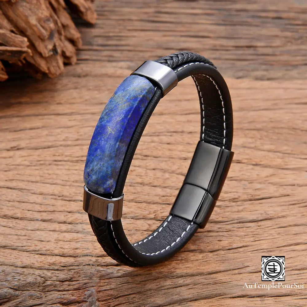 Bracelet lapis lazuli avec perles eau douce naturelles grain de riz Bracelet lapis lazuli avec perles eau douce naturelles grain de riz