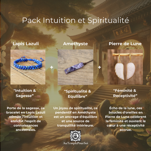 Pack Intuition et Spiritualité : Lapis Lazuli, Améthyste, Pierre de Lune