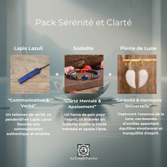 Pack Sérénité et Clarté : Lapis Lazuli, Sodalite, Pierre de Lune