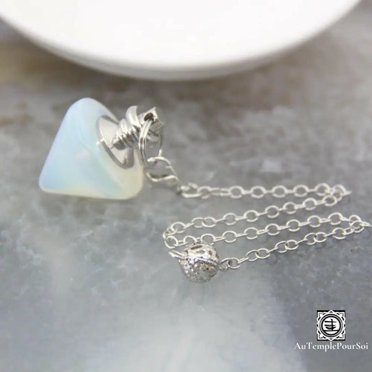 Pendule Conique En Pierre Naturelle Pour La Divination Forme De Cône Radiesthésie Pendentifs