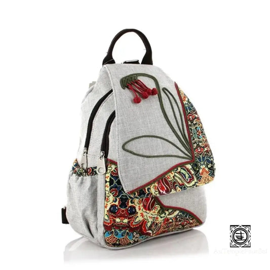 Sac À Dos Ethnique Fleur Brodée - Élégance Et Originalité Sac
