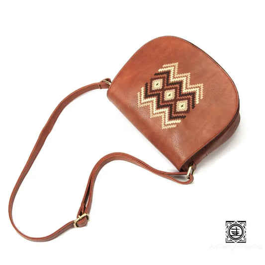 Sac Bandoulière En Simili Cuir Motifs Géométriques - Élégance Rustique Sac