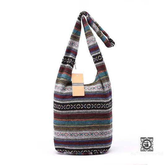 Sac Bandoulière Ethnique En Tissu Tissé - Élégance Bohème Sac
