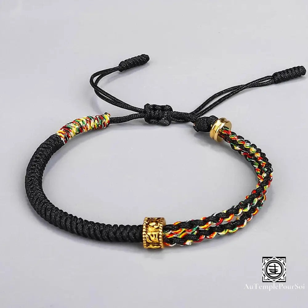 Bracelet Tibétain Corde Rouge Avec Perles De Cuivre - Feng Shui, Réglable 16-28 Cm, Cadeau Couple Ou Amitié