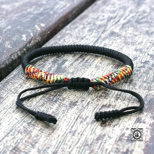 ’Tashi Delek’ Bracelet Porte-Bonheur Du Tibet En Corde Tressé Bracelets