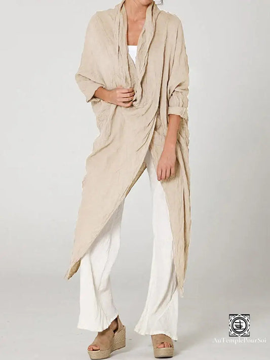 Veste Longue Drapée Femme – Élégance Et Fluidité Pour Un Look Bohème Chic
