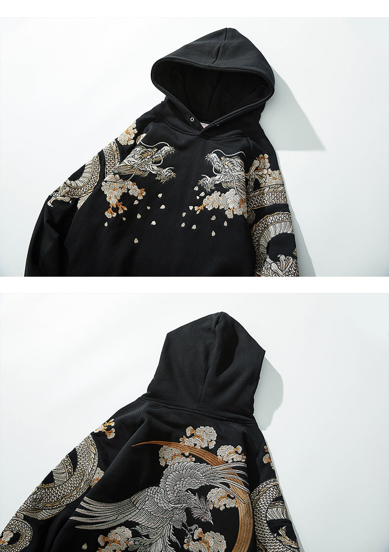 Sweat à Capuche Brodé Japonais