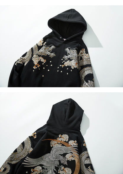 Sweat à Capuche Brodé Japonais