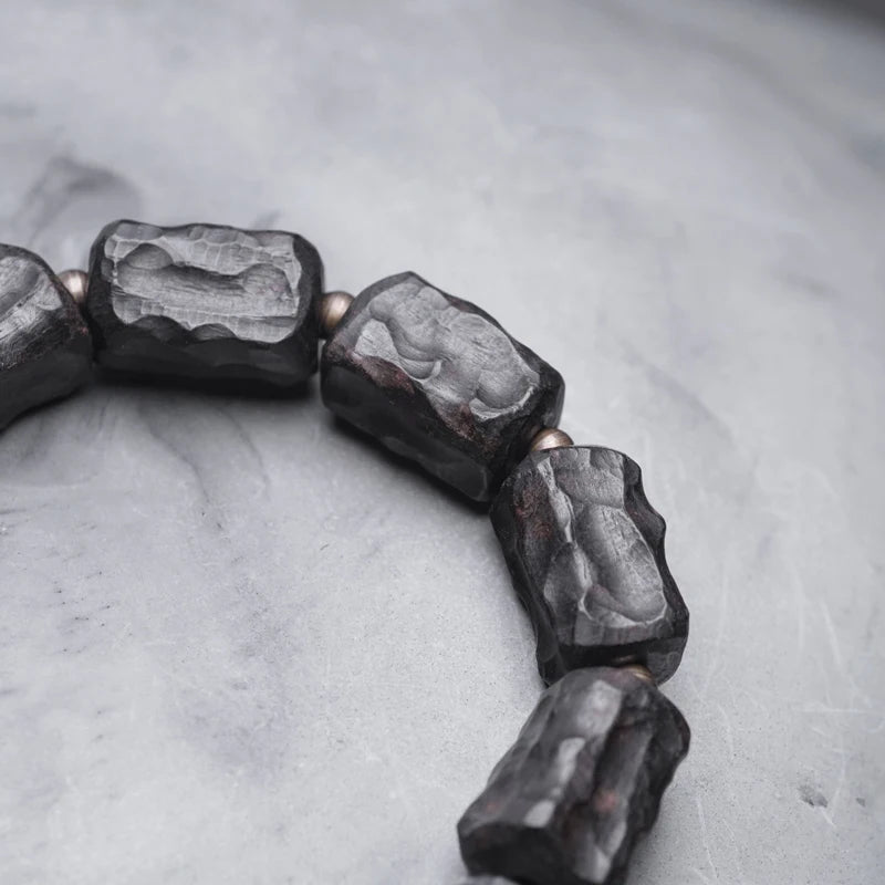 Bracelet Quartz Rutile Noir et Ébène – Cristaux Délicats, Unisexe