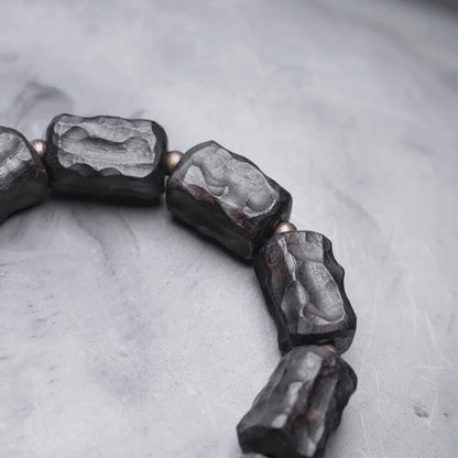 Bracelet Quartz Rutile Noir et Ébène – Cristaux Délicats, Unisexe