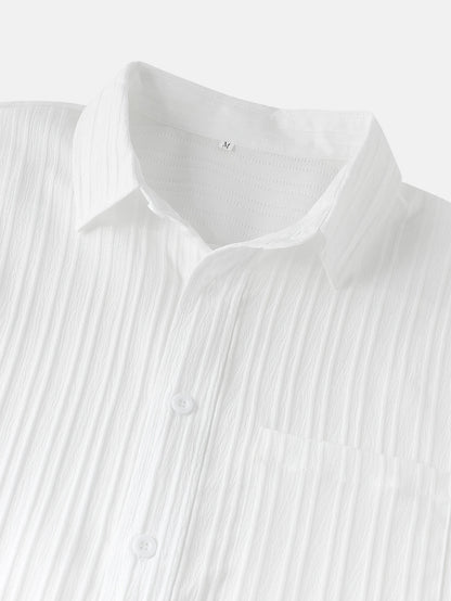 "Takumi"  Chemise homme en coton | Manches courtes, coupe droite et élégance minimaliste